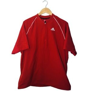 Adidas Men’s (M) Red Zip Baseball Shirt